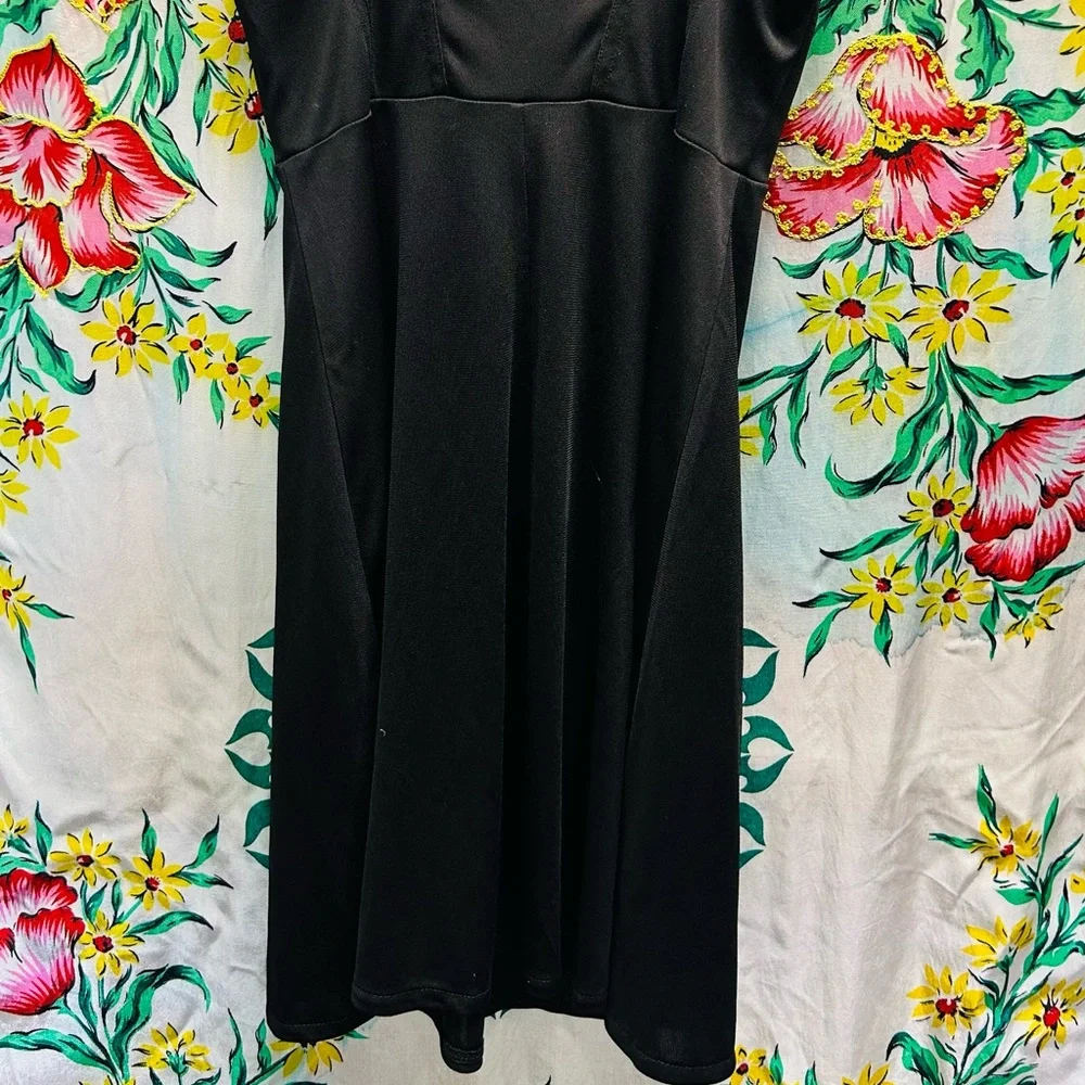 Zara Black Lace Bustier Mini Dress - Stretchy LBD Coquette Goth - Picture 3 of 6